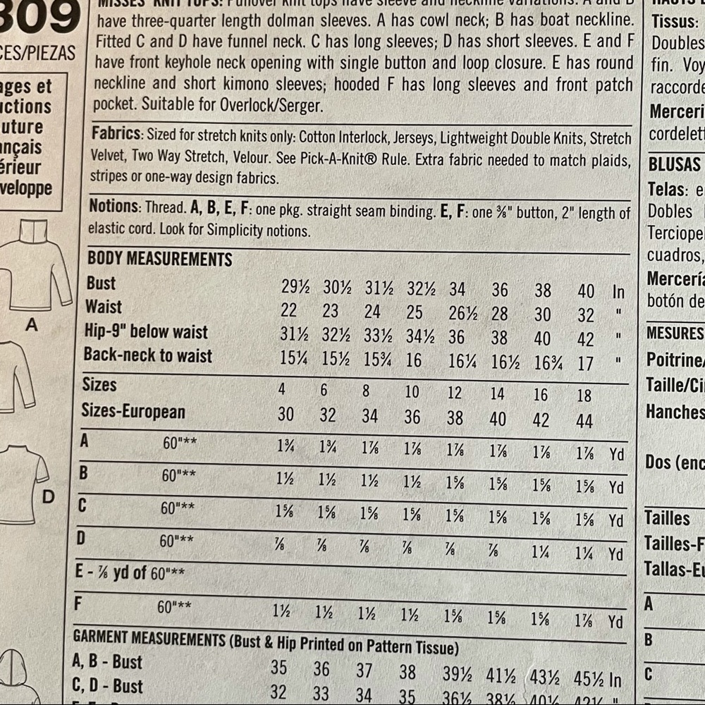 90s Simplicity Pattern #8809 - Picture 3 of 3